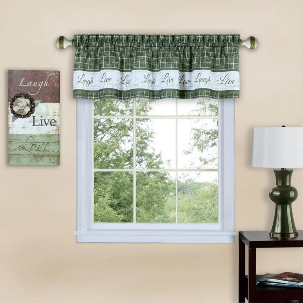 Achim Home Furnishing Live Love Laugh Window Kitchen Curtains Valance - 58